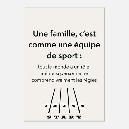 « La famille, c'est comme une équipe de sport »