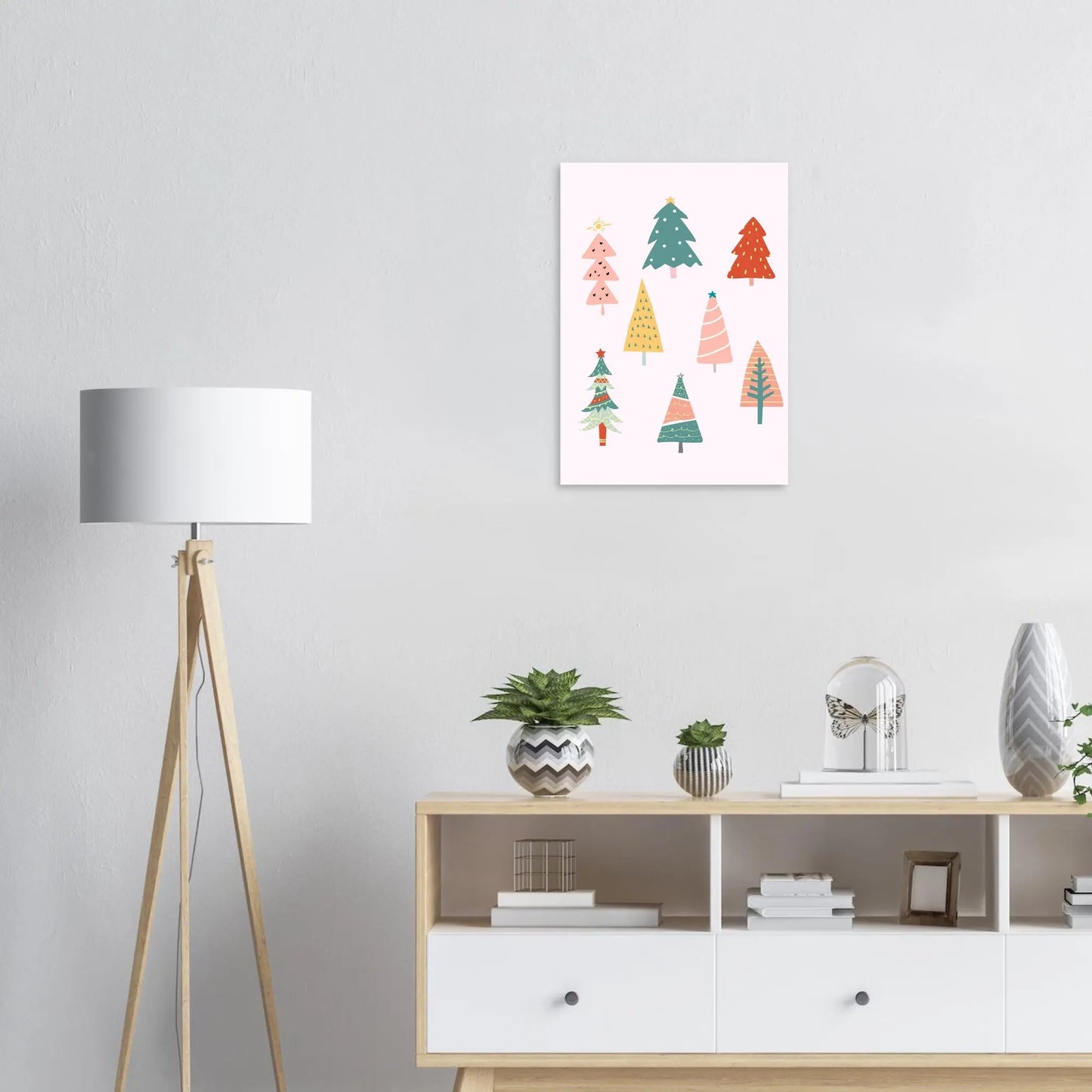 Poster Forêt Sapins Colorés